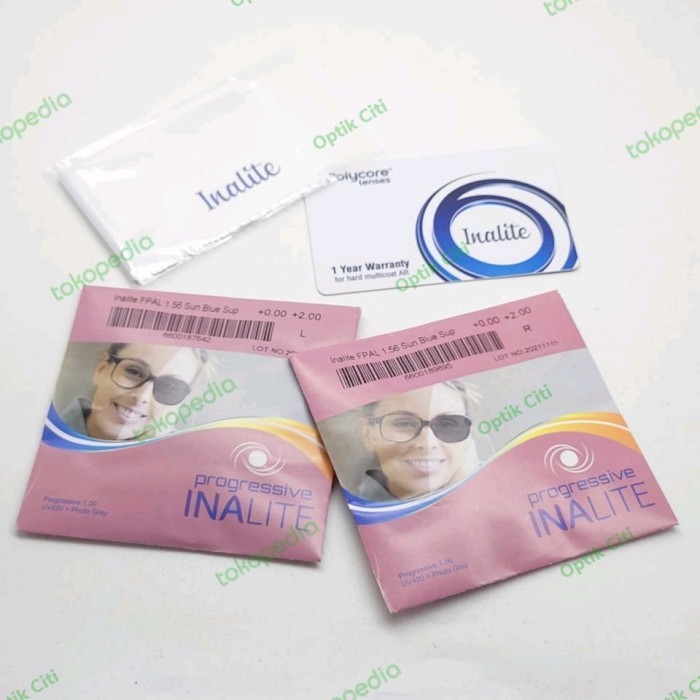 Lensa Kacamata Progresif Photochromic Blueray Polycore Inalite