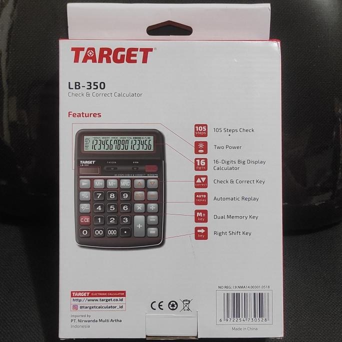 

Terlaris Kalkulator Meja Besar 16 Digit Cek Baterai Aa Target Lb 350 Hitam Ori Ready Stok