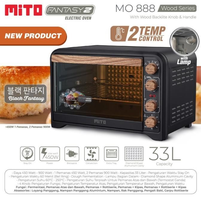MITO OVEN LISTRIK FANTASY MITO MO-888 KAPASITAS 33 LITER MO 888 RESMI TD