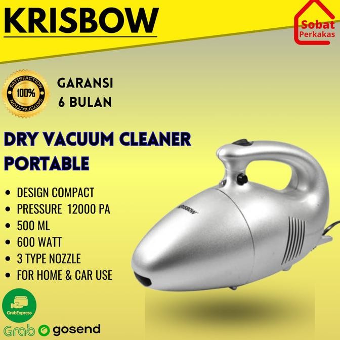 Krisbow Vacuum Cleaner Portable Mini Penghisap Debu Kering Turbo Tiger DEL