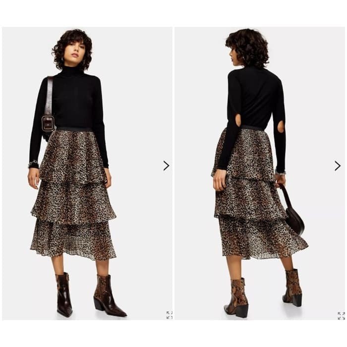 BERAGAM AB455248 ROK PANJANG MIDI SKIRT LEOPARD MACAN WANITA KOREA IMPORT ASD84