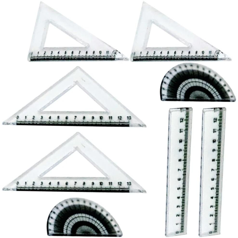 

2Set Miniature House Supplies Sturdy PP Material Mini Measuring Ruler for Scene Building Study Sets Mini Scale Model Ruler