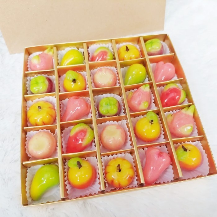 

KUE HAMPERS IMLEK , KUE BUAH MINI THAILAND, LUKCHUP, DESSERT, IMLEK