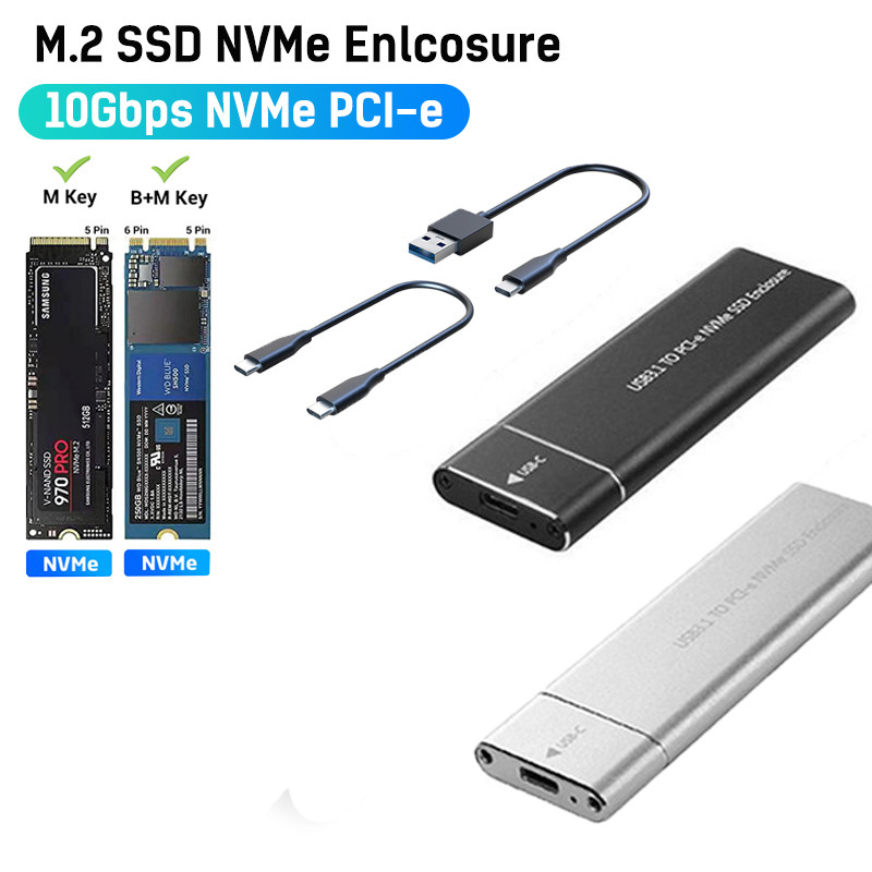 BARU M.2 NVME SSD Enclosure External M2 NVMe Case M2 USB 3.1 Type C 10Gbps Adapter M Key HD Storage 
