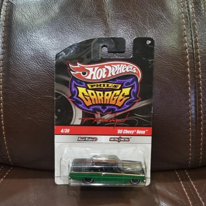 HIGH QUALITY HOT WHEELS PHILS GARAGE 66 CHEVY NOVA HITAM HIJAU PHIL S BAN KARET