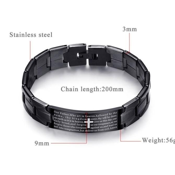 Sale Gelang Doa Bapa Kami Titanium | Cowok Pria | Kristen Katolik