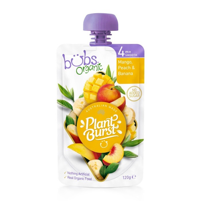 

Bubs Organic Mango Peach & Banana 120g