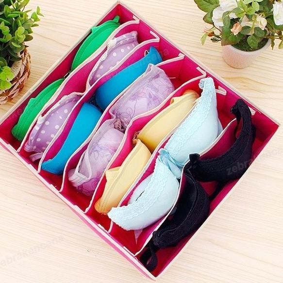Promo 4Pcs Kotak Penyimpanan Serbaguna Organizer Kain Sekat Laci Lemari Tempat Penyimpanan Celana Da
