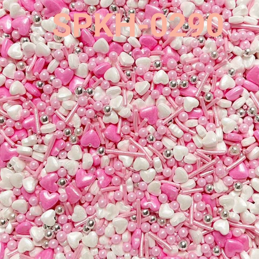 

SPKH-0290 Sprinkles sprinkle springkel 500gr hati pink putih (SPRINKLES)