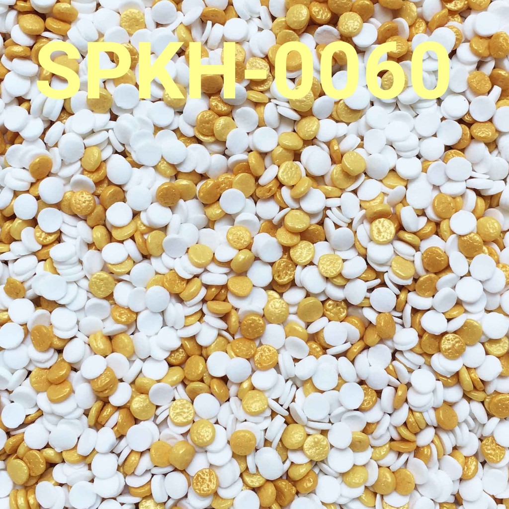 

SPKH-0060 Sprinkles sprinkle sprinkel 500gr bulat putih emas gold (SPRINKLES)