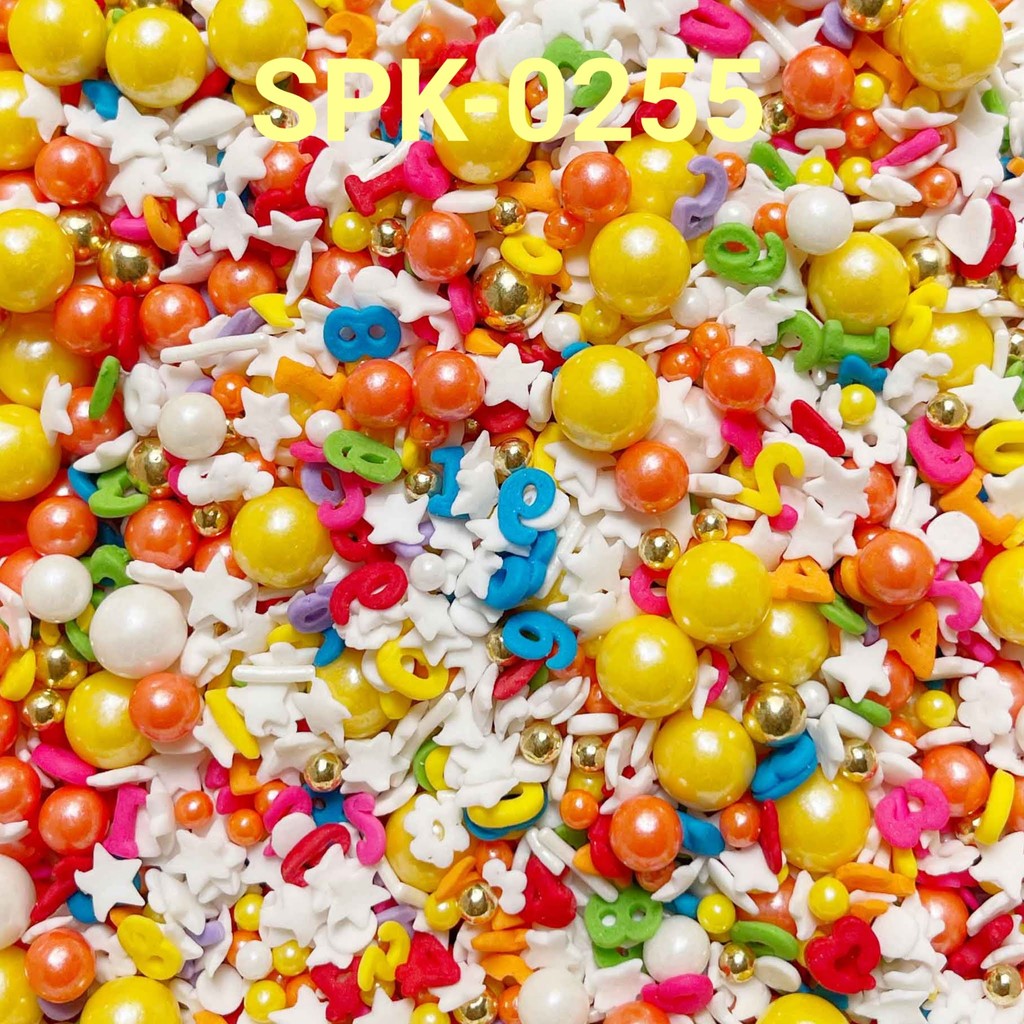 

SPK-0255 Sprinkles sprinkle springkel 1kg mutiara kuning orange (SPRINKLES)