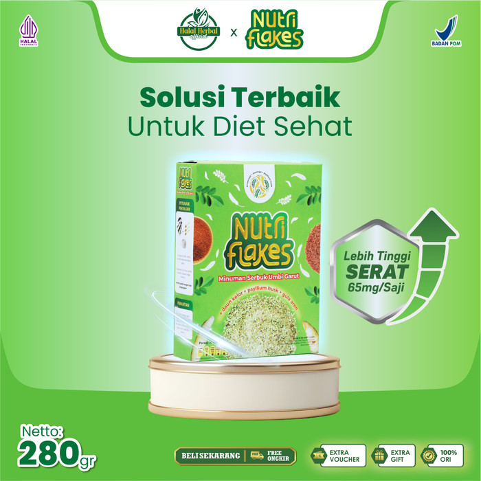 

NUTRIFLAKES - SEREAL UMBI GARUT TERBAIK SOLUSI TERBAIK SAAT DIET SEHAT