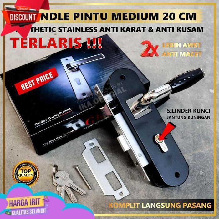 DISKON KUNCI PINTU SEDANG TANGGUNG BLACK SERIES / HANDLE PINTU MEDIUM BLACK SERIES HANDLE PINTU UKUR
