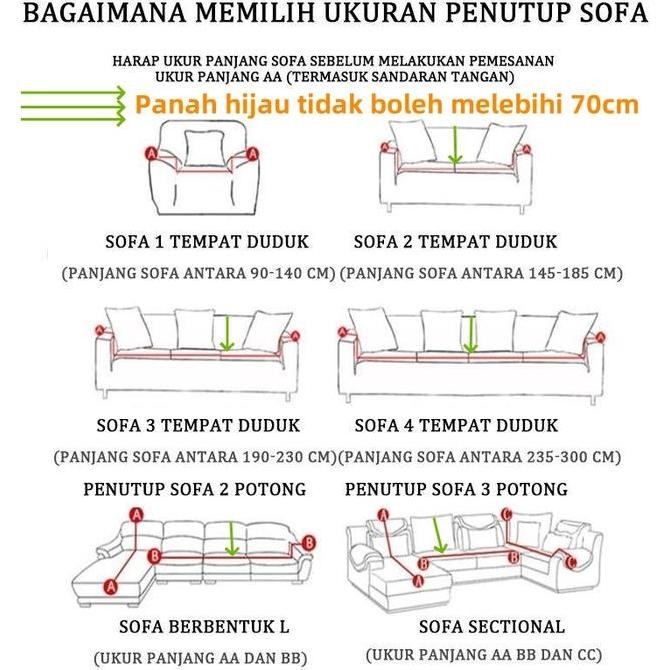 1/2/3/4 Seater  Sarung Sofa  Sarung Bantal Sticks Foam/Sofa Berbentuk L Perlu Memesan/ Cover Sofa Be