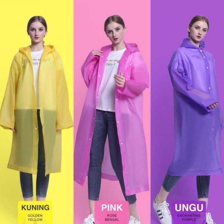 yt- JAS MANTEL HUJAN IMPORT KOREA / JAS HUJAN ANAK / / RAINCOAT DEWASA / CEWEK COWOK TERUSAN EVA PON