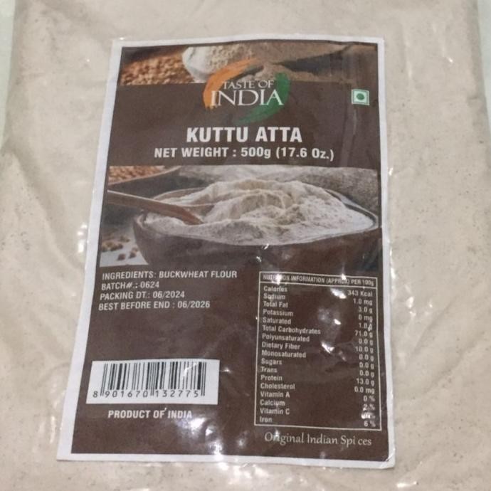 

!!!!!!] KUTTU ATTA TASTE OF INDIA 500G / Tepung Buckwheat