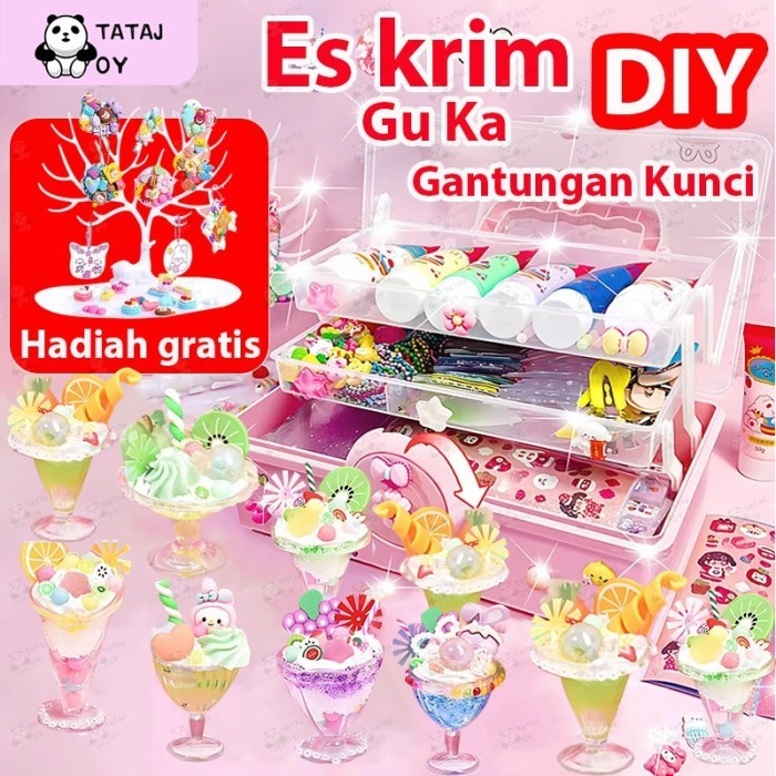 TERLARIS Tatajoy Guka Set DIY ES krim DIY diy Guka DIY Keychain Guka Set Stiker Murah Guka Stiker