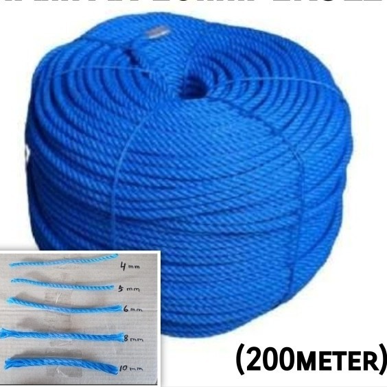 1 Roll Tali tampar 8 mm Tali ikat Tali tambang plastik 8mm