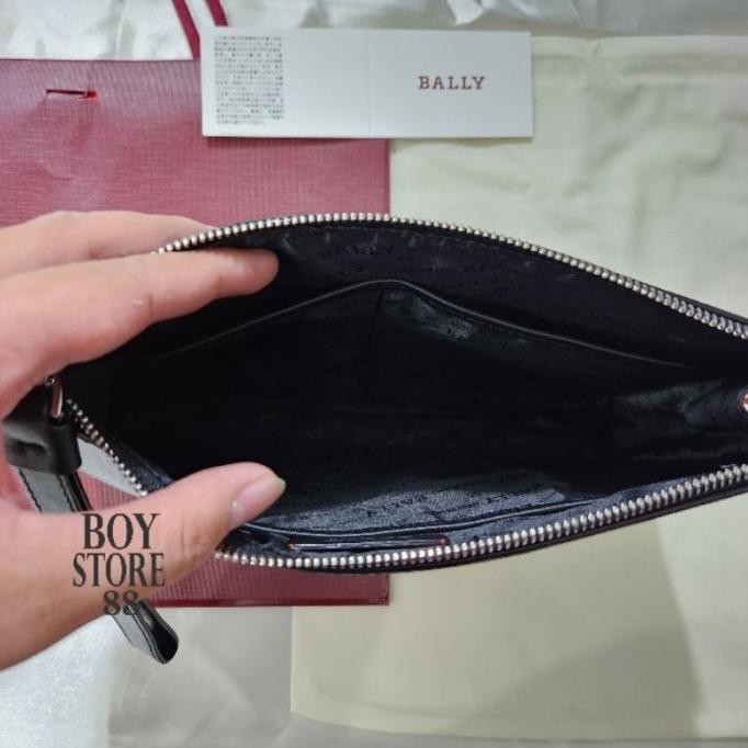 Murah Clutch Bally Haig Pouch Leather 100% Authentic