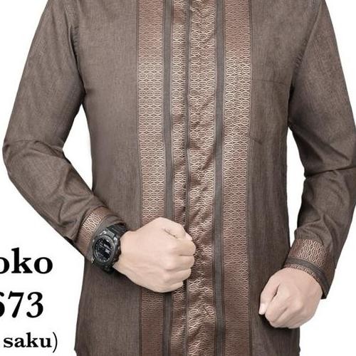 kemeja koko slimfit bahan kattun premium motif mewah Terlaris