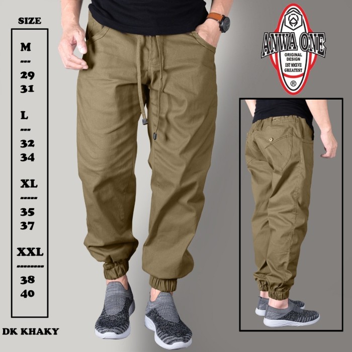 celana Sirwal Jogger Fashion Muslim Pria Anwa One,Sirwal jogger pria