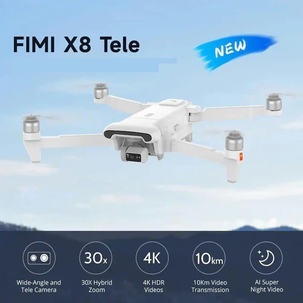 Fimi X8 Tele Drone 4K 48Mp Camera 3-Axis - Drone 4K Dengan Jarak Terbang 10Km