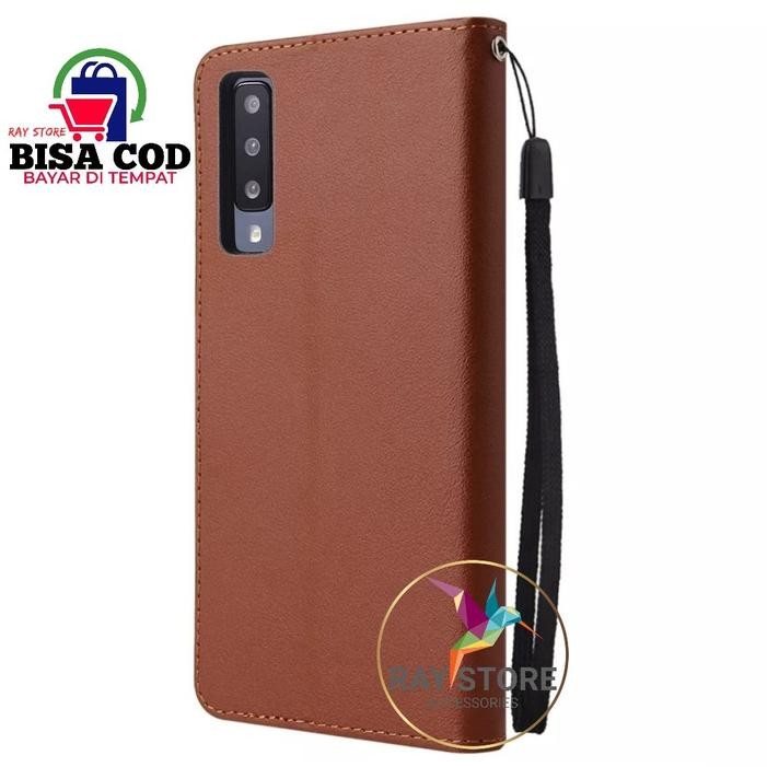 SPECIAL SAMSUNG A7 2018 FLIP LEATHER CASE PREMIUM-FLIP WALLET CASE KULIT UNTUK SAMSUNG A7 2018-