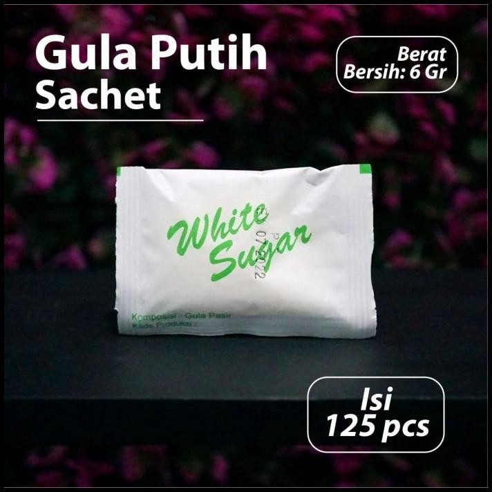 

(Bekasi) Isi 125 Pcs - Gula Putih Saset - White Sugar Sachets - Hotel