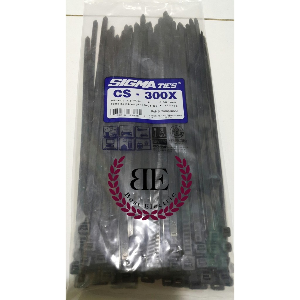 

KABEL TIES / KABEL TIS / CABLE TIE CS 300 X HITAM 30 CM SIGMA CS300X