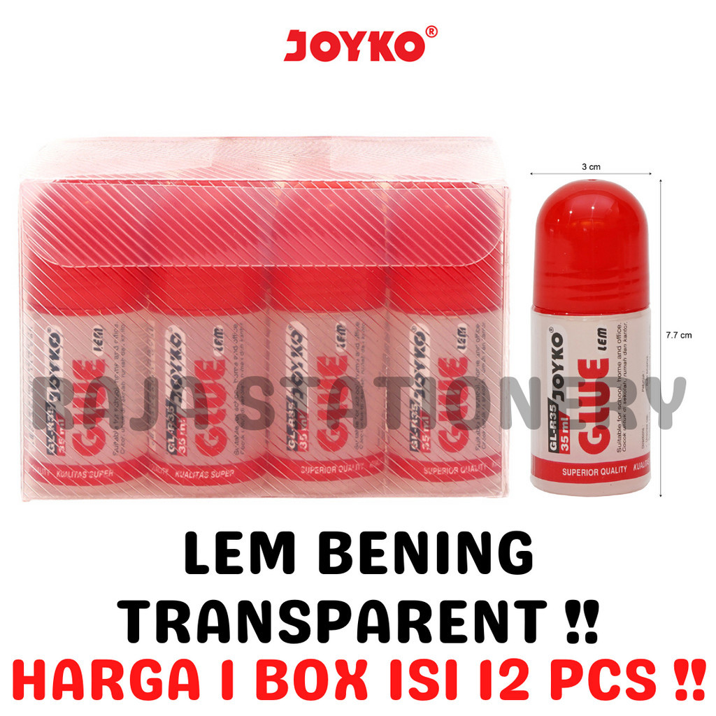 

JOYKO TRANSPARENT GLUE 35ML LEM CAIR BENING JOYKO PRAKARYA GL-R35 [12PCS] RAJA BIG BOX