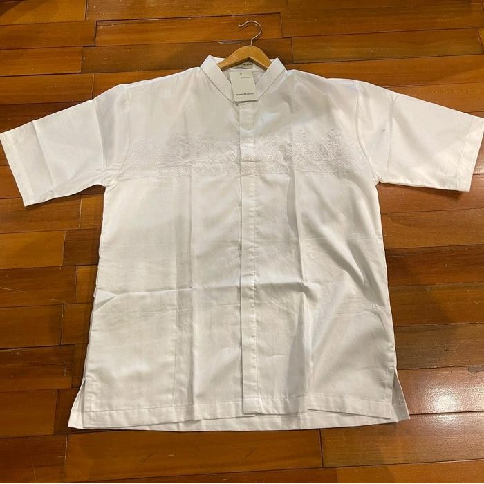 Hem Koko Katun Bordir by Dian Pelangi ORIGINAL Baju Kemeja Gamis Pria Casual Formal Ibadah Sholat