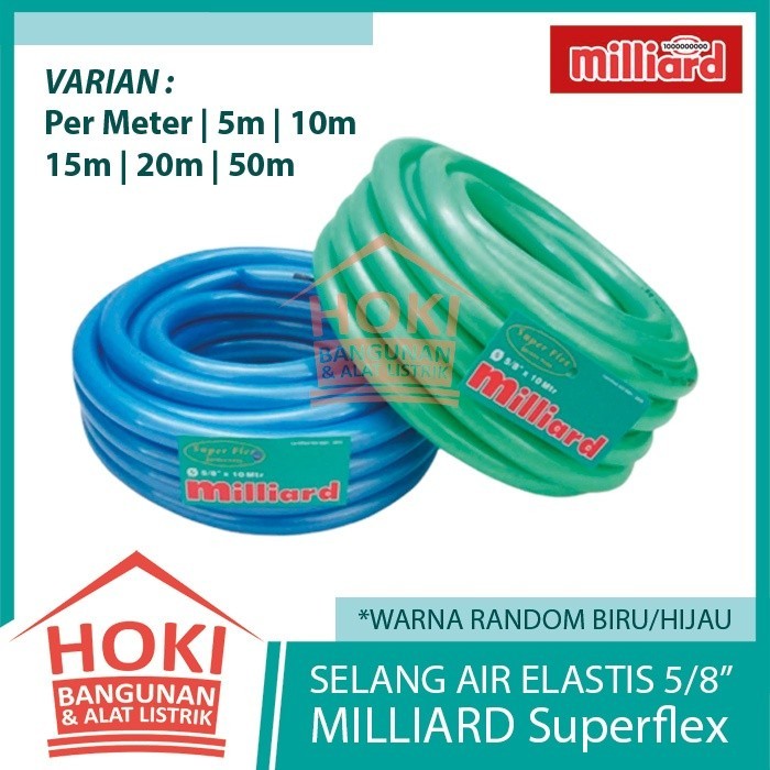 Selang Air 5/8" Milliard Superflex Metalik 5 Meter