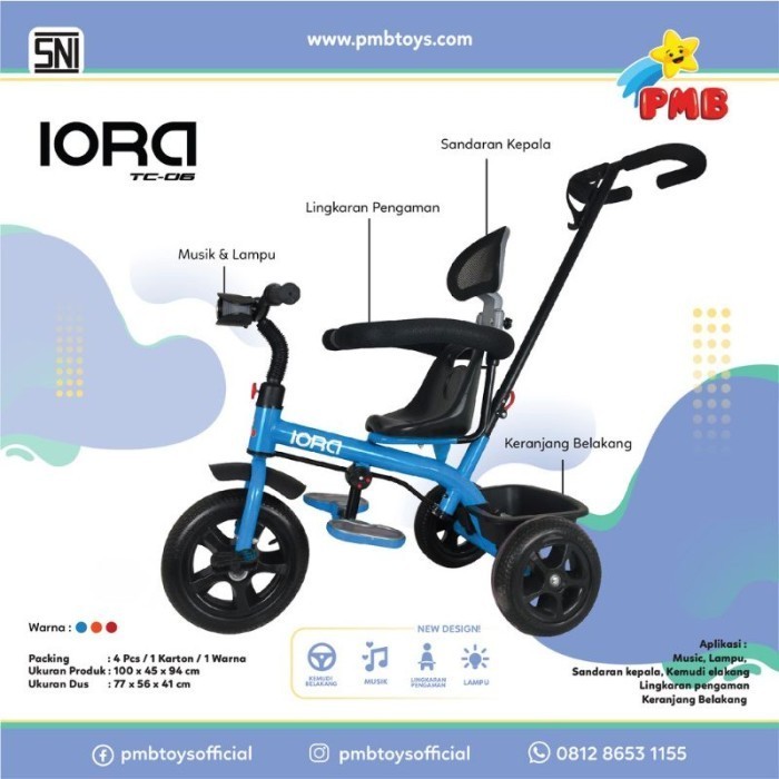 Sepeda Iora T06 Roda 3 Plus Dorongan New
