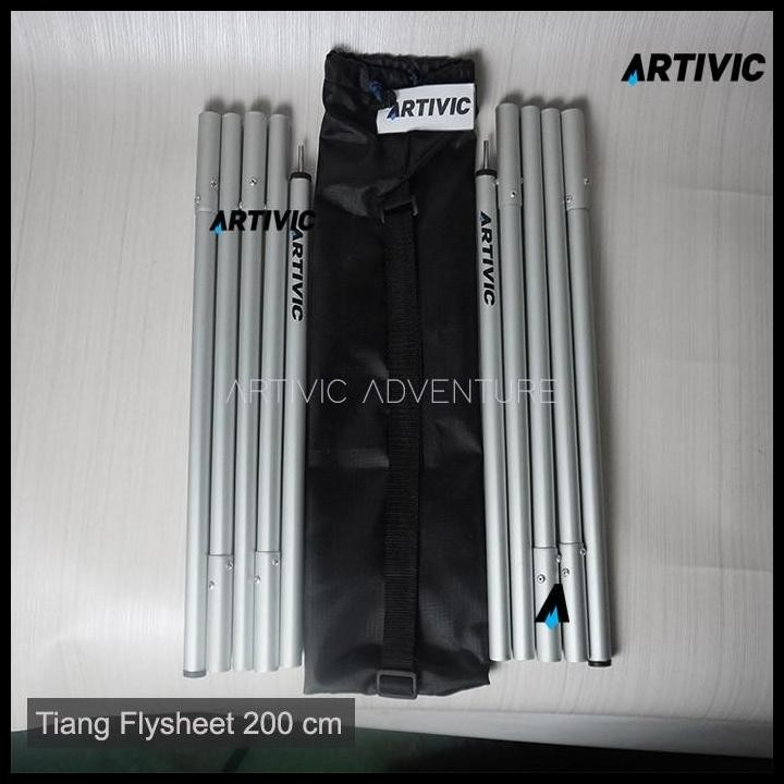 Sepasang Tiang Flysheet 200Cm Aluminium Alloy Pole Bivac Ultralight