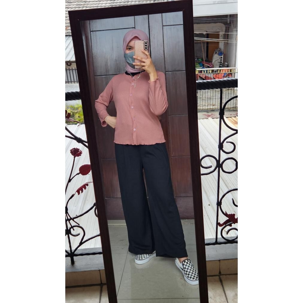 Cardigan Basic Kancing / Cardigan Crop Top Rajut Premium / Crop Top