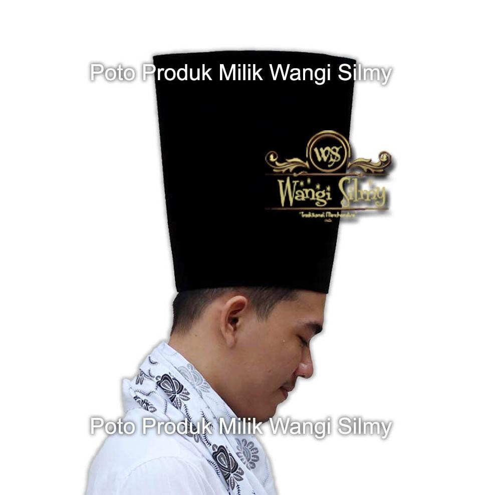 AZQ-16 Songkok Tinggi 50cm Hitam Polos - Songkok Hitam Polos 50 CM - Songkok Kopiah Peci Tinggi 50cm
