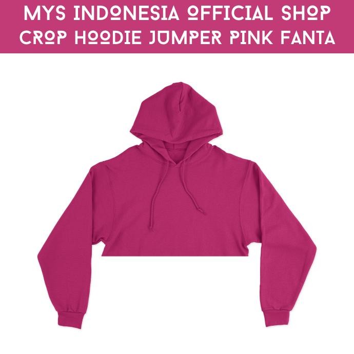 Crop Hoodie Jumper Polos Pink Fanta