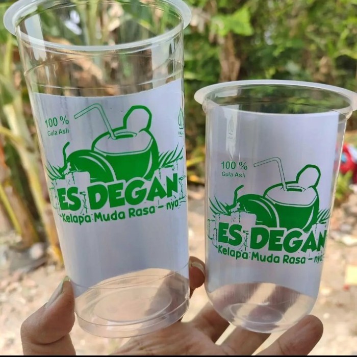 PROMO SABLON GELAS CUP PLASTIK 22 datar 9,5 gram cup tebal