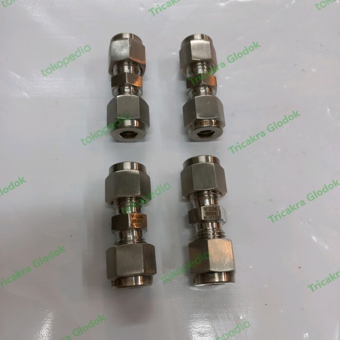 union connector stainless 316 1/4od/union connector ss316 v-lok 1/4od