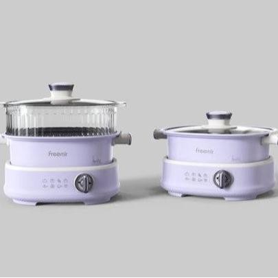 BISA E-KATALOG [MEGA SALE] freemir Split Panci Listrik Ungu Multifungsi Panci Elektrik Serbaguna