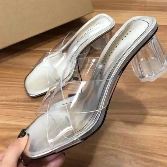 Sandal Wanita - Sandal Zara - Sandal Heels Zara Transparan Import Terlaris