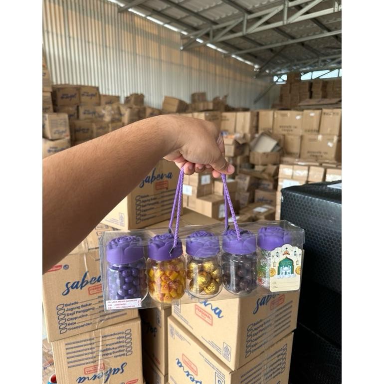 

fth- hampers lebaran mawar ungu isi 5 toples isi coklat dan permen Sale