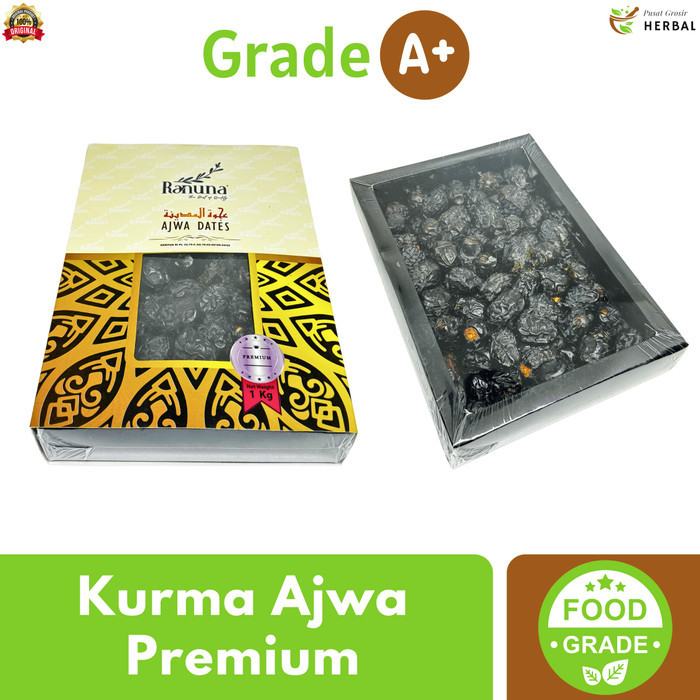 

Kurma Ajwa 1 Kg Asli 100% Original Ranuna Premium High Quality Kurma Azwa Nabi Asli Jumbo Grade A