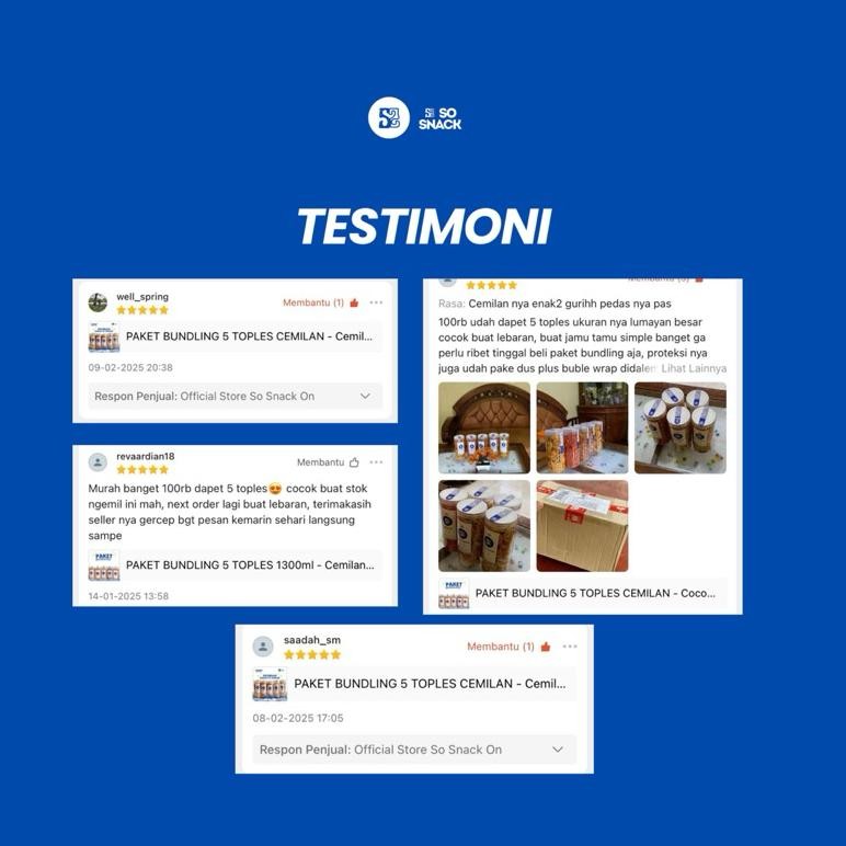 

t-56 PAKET BUNDLING 5 TOPLES CEMILAN - Cemilan - Cocok buat lebaran - Oleh oleh - Hampers - Hadiah Sale