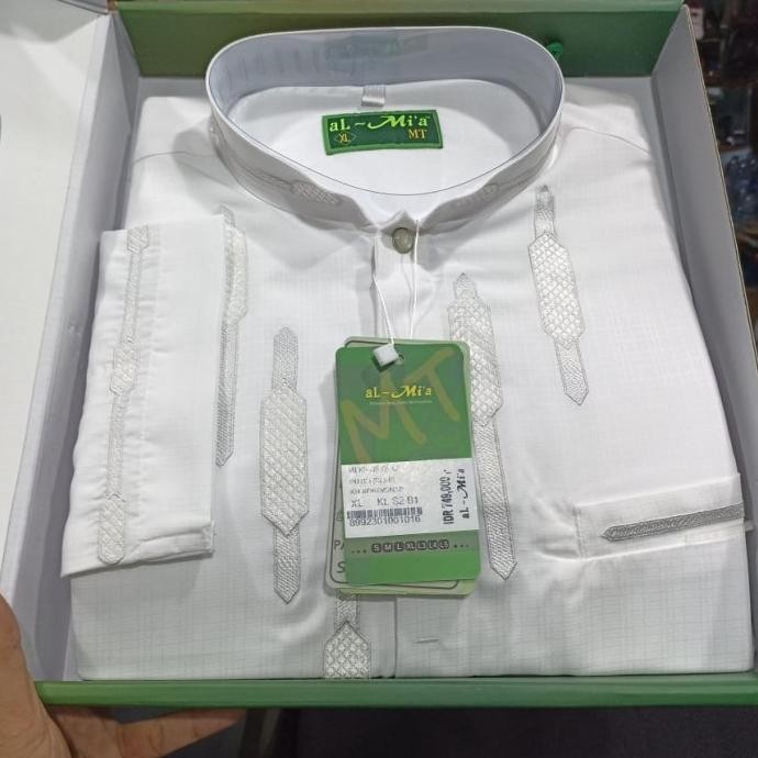 Baju Koko Al-Mia Khusus Putih Pengiriman Cepat
