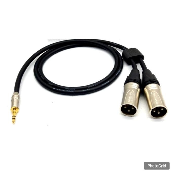 JACK AUDIO 3,5 MM TO 2 JACK XLR CANON MALE KABEL 5 METER