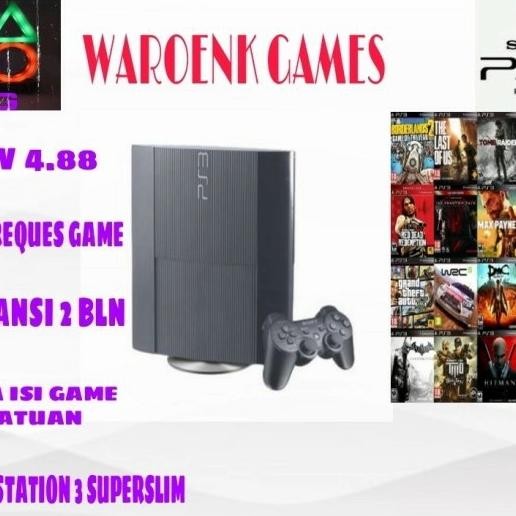 Playstation 3 Superslim Sony Ps3 Seri Cech- 40Xx Hdd 500Gb 2 Stick Original Dan Terpercaya