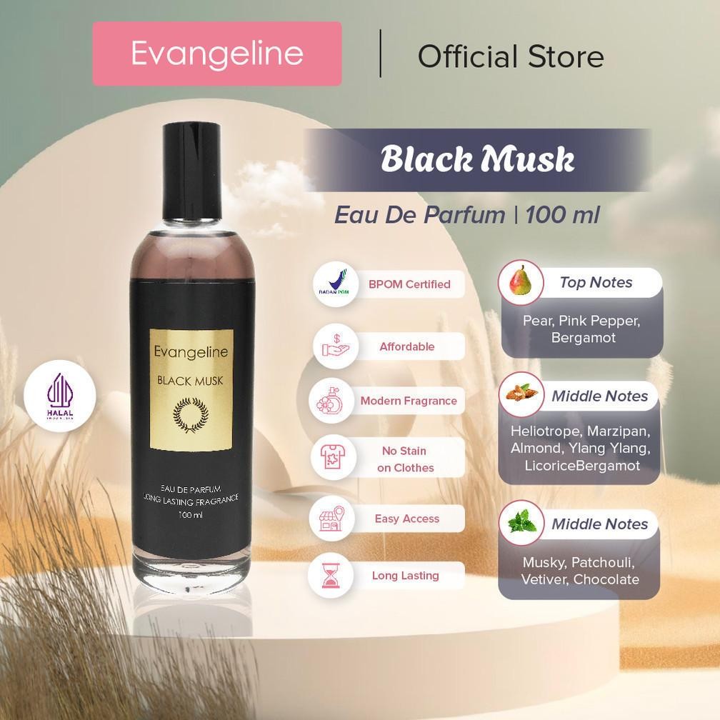 rwe-45 Evangeline Eau De Parfum Black Musk Almond 100ML | Best Seller Parfum Wanita EDP Tahan Lama O