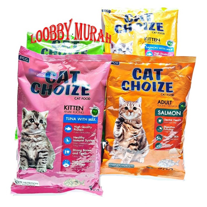 Pakan Makanan Kucing CAT CHOIZE Tuna Adult 800gr & Kitten 1Kg Choice
