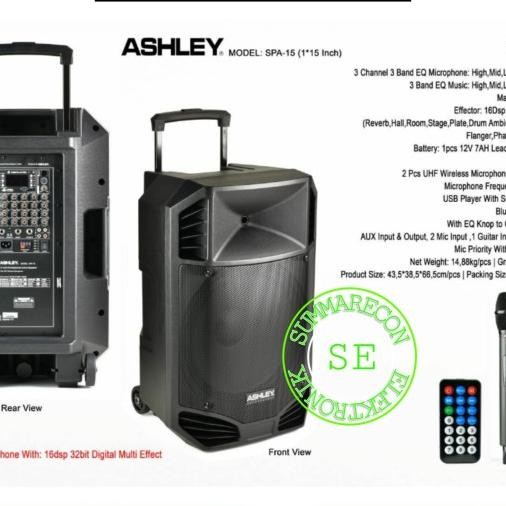 speaker portable 15 inch original ashley spa 15 speaker karaoke ashley Terlaris